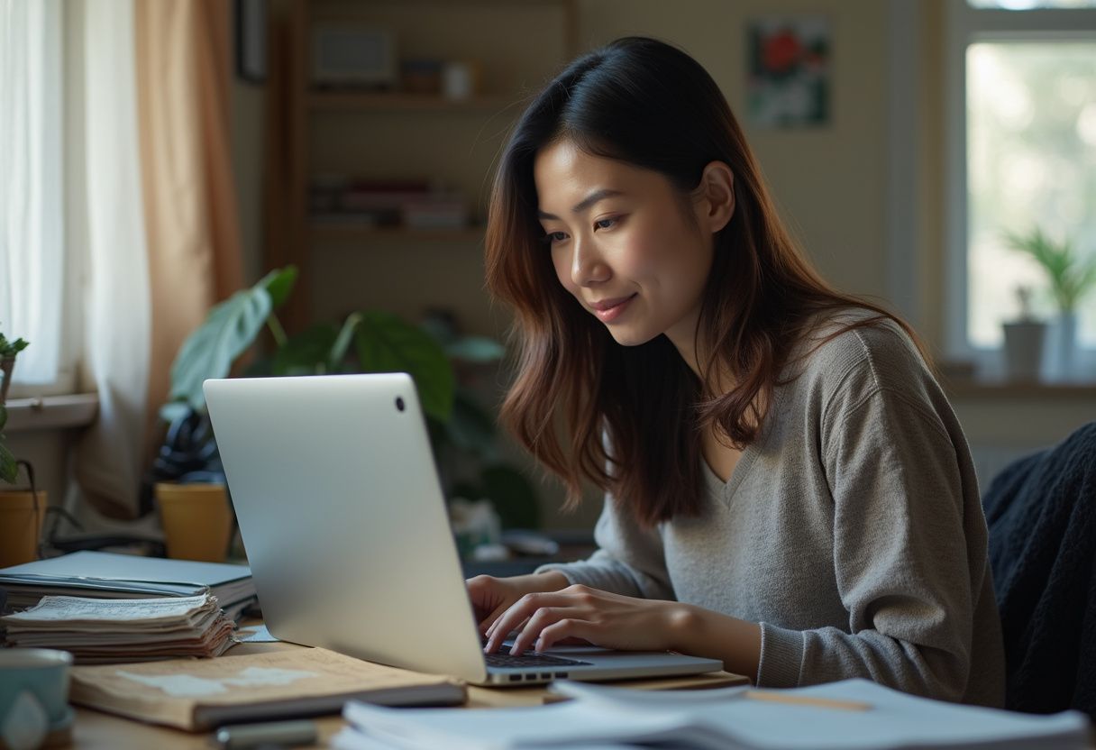 Malaysian marketer planning Google Ads to Bing campaign import strategy on laptop with detailed optimization checklist