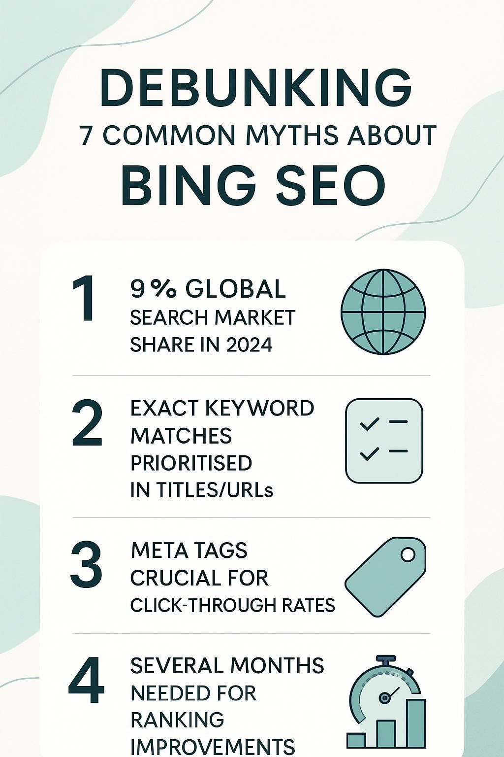 Infographic debunking Bing SEO myths